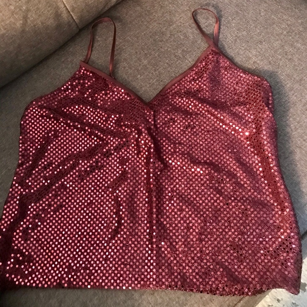 Bordeaux sequence spaghetti strap tank